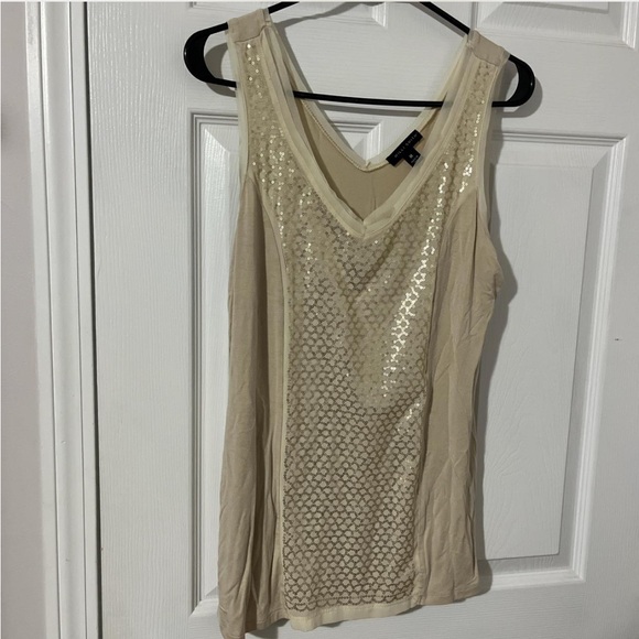 Willi Smith Cream Sequin Top - Picture 1 of 3